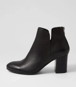 Ufollow Black Leather Ankle Boots