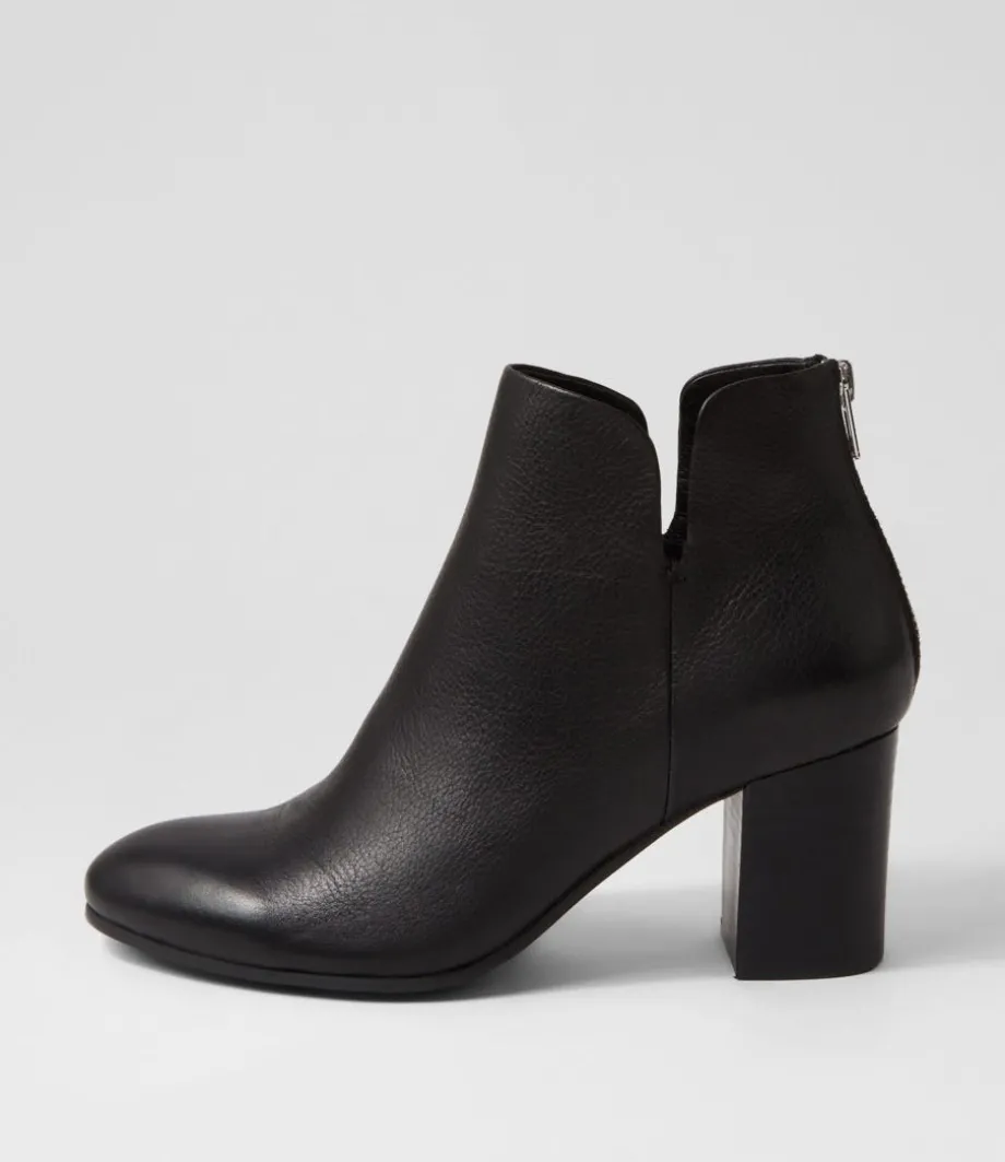 Ufollow Black Leather Ankle Boots