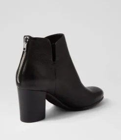 Ufollow Black Leather Ankle Boots