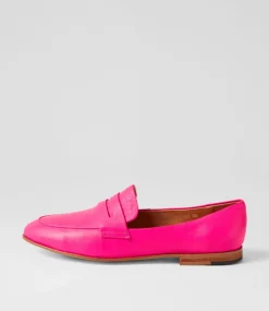 Ulani Hot Pink Leather Loafers