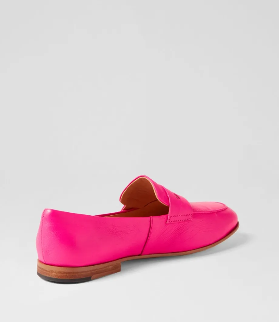 Ulani Hot Pink Leather Loafers