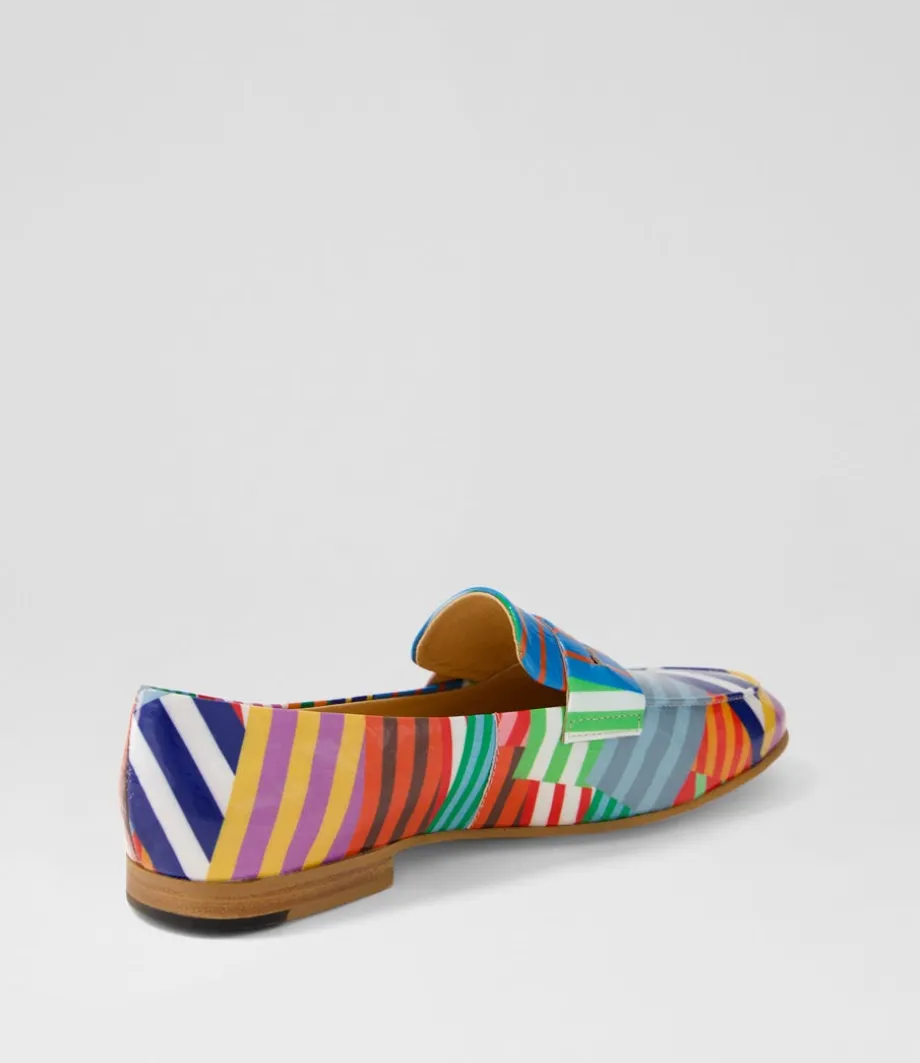 Ulani Stripe Multi Patent Leather Loafers