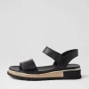 Ulissa Black Leather Sandals