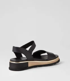 Ulissa Black Leather Sandals
