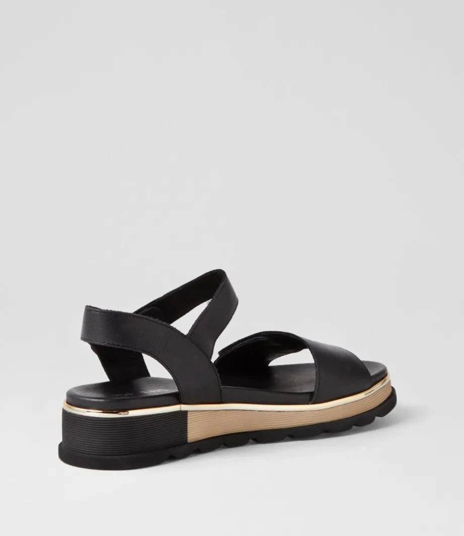 Ulissa Black Leather Sandals