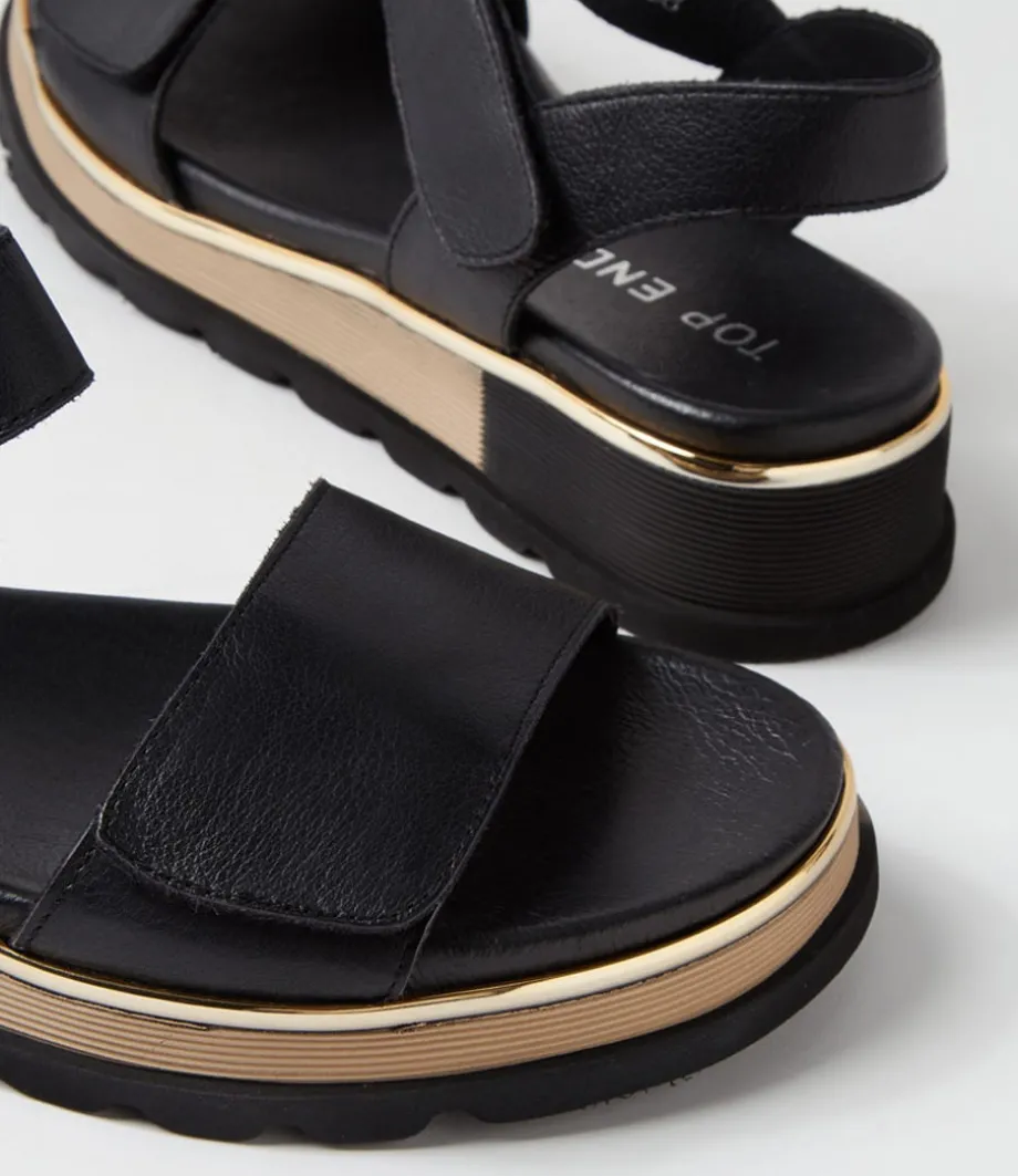Ulissa Black Leather Sandals