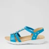 Ulover W Turquoise Leather Elastic Sandals