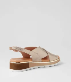 Ulrika Champagne Lizard Leather Sandals