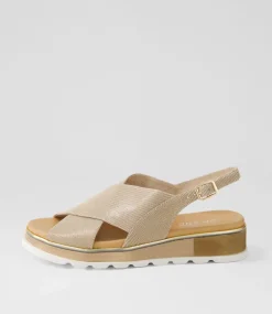 Ulrika Taupe Lizard Leather Sandals