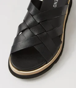 Ulysza Black Leather Slides