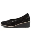 Umme Black Sparkle Suede Wedges