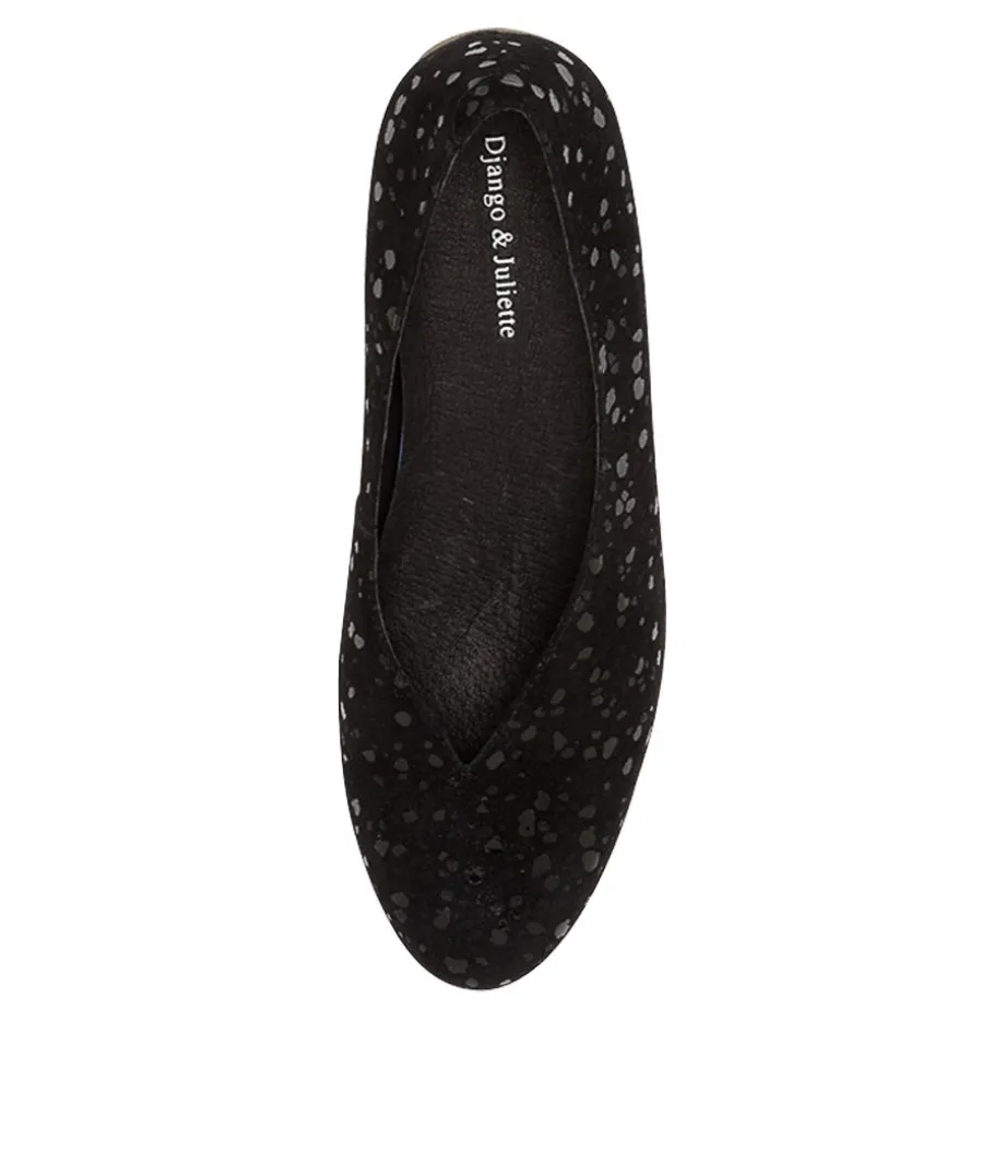Umme Black Sparkle Suede Wedges