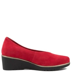 Umme Red Suede Wedges