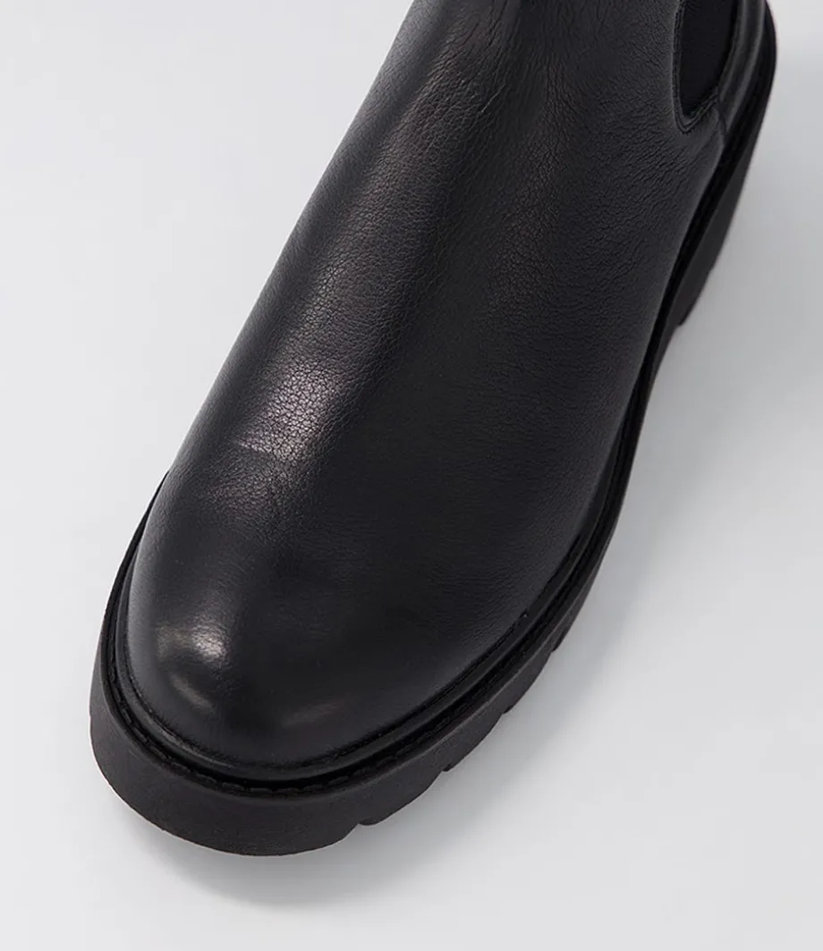 Unita Black Leather Chelsea Boots