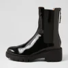 Unita Black Patent Leather Chelsea Boots