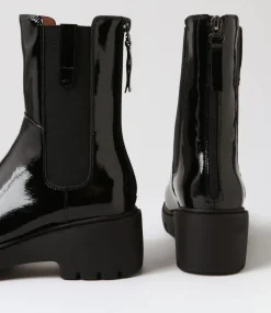 Unita Black Patent Leather Chelsea Boots