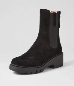 Unita Black Suede Chelsea Boots