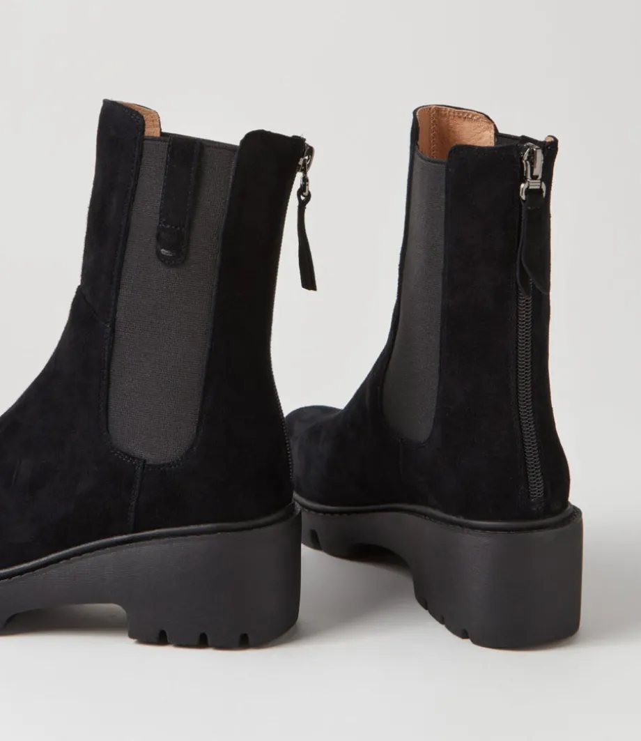 Unita Black Suede Chelsea Boots