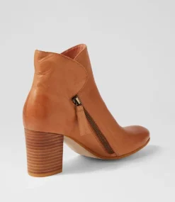 Uriah Dark Tan Leather Ankle Boots