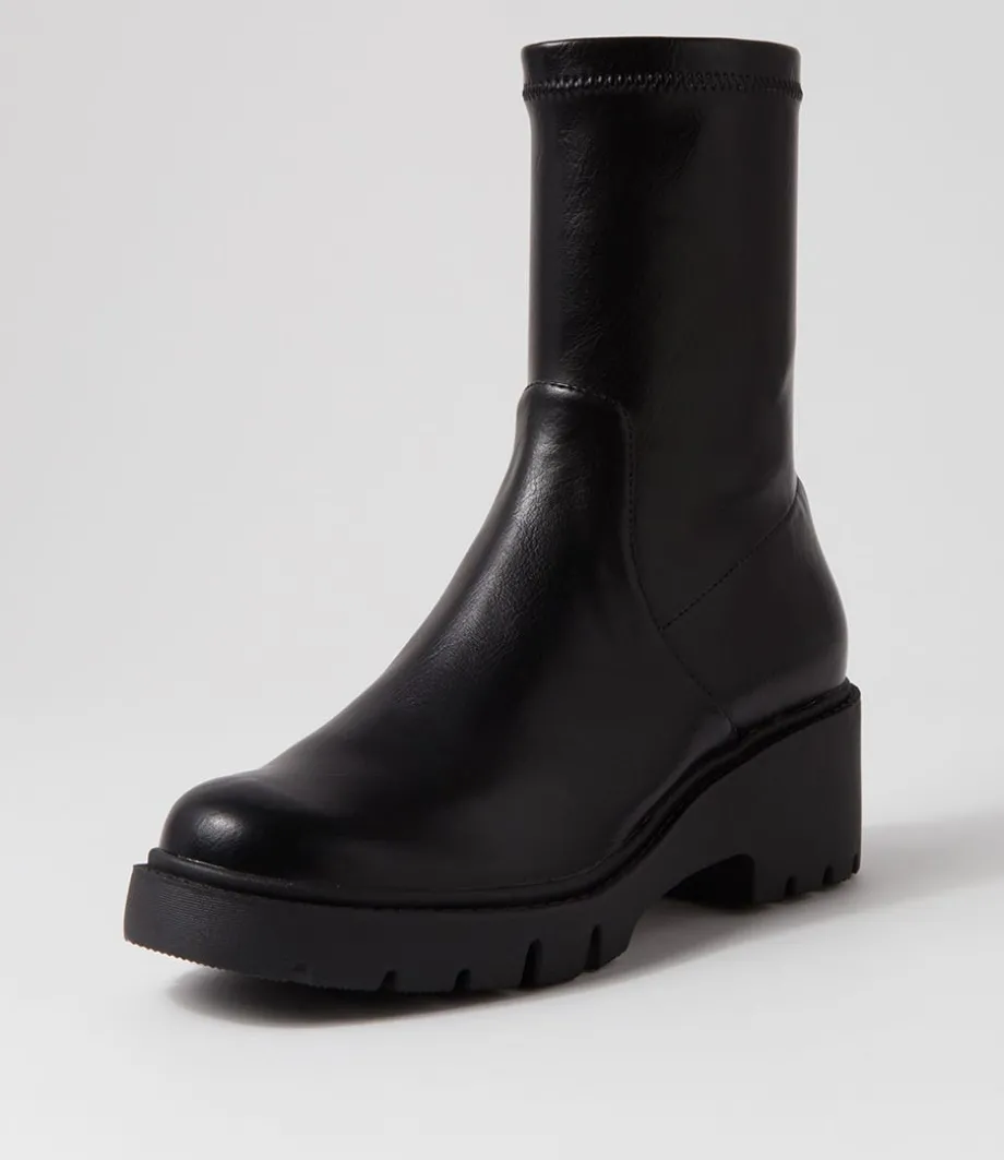 Urina Black Stretch Ankle Boots