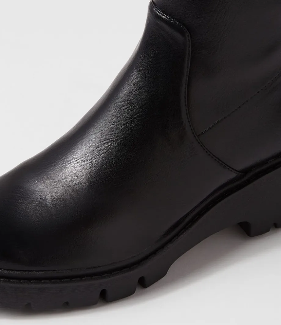 Urina Black Stretch Ankle Boots
