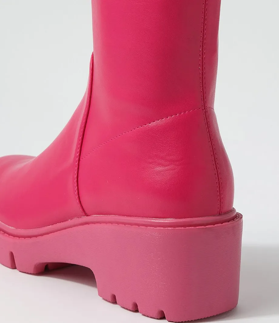 Urina Fuchsia Stretch Ankle Boots