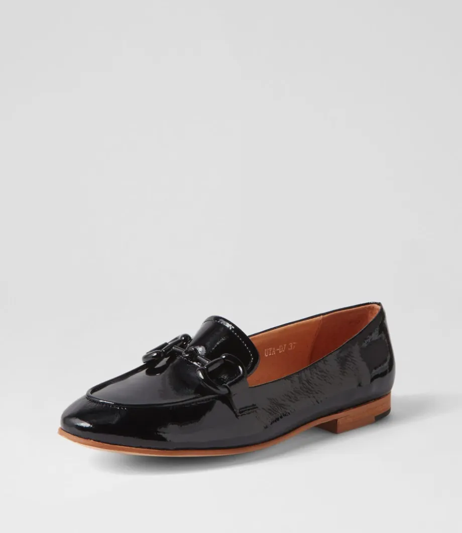 Uta Black Patent Leather Loafers