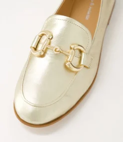 Uta Pale Gold Leather Loafers