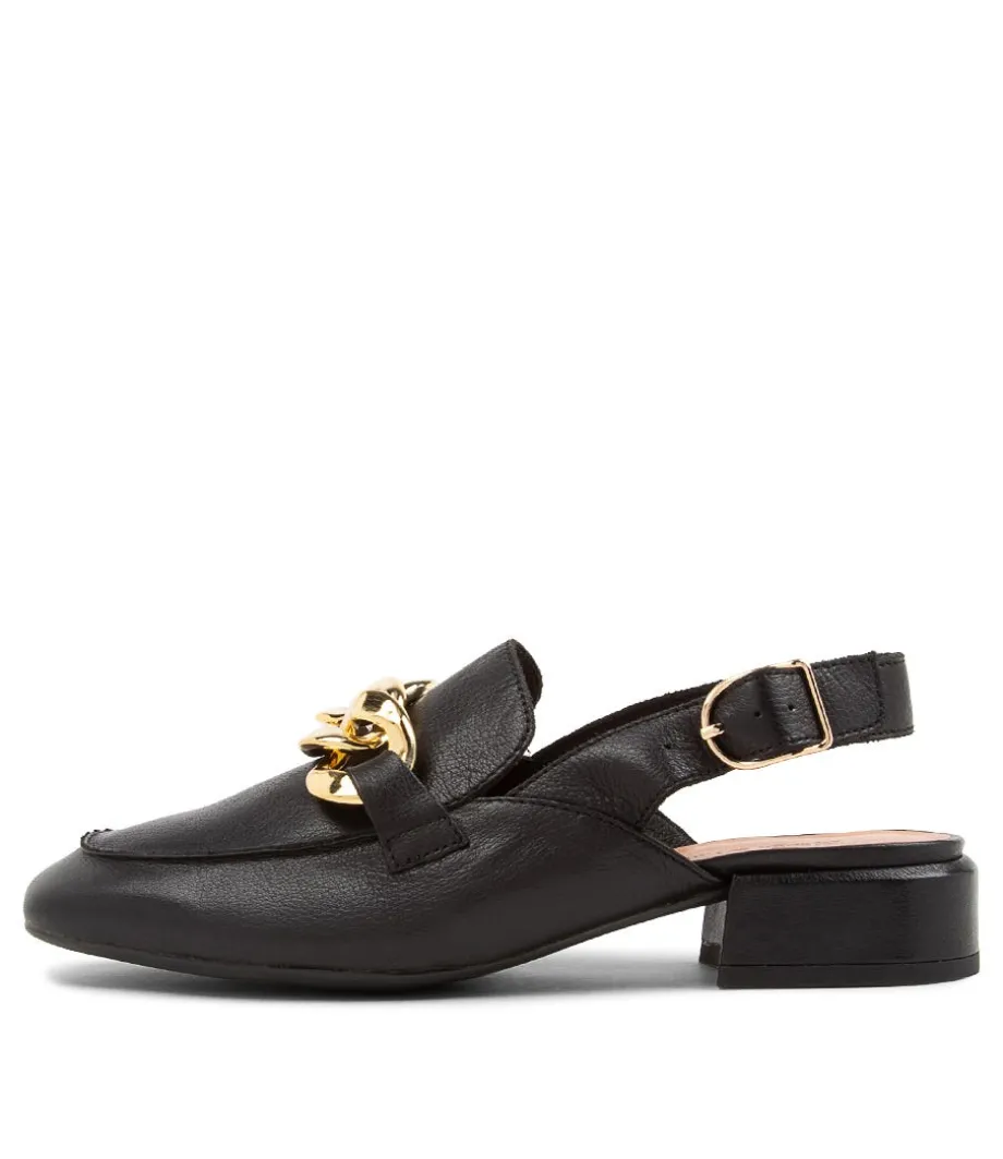 Vabor Black Leather Heels