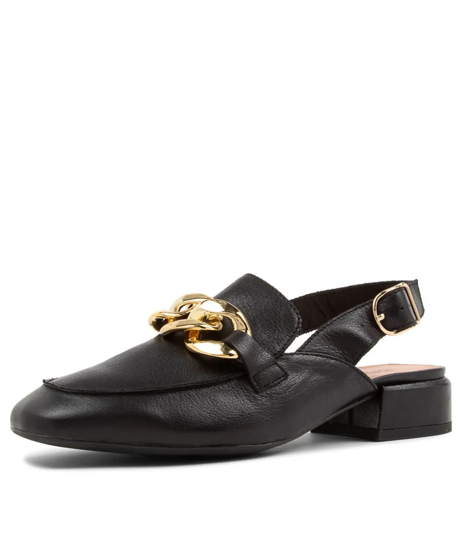 Vabor Black Leather Heels