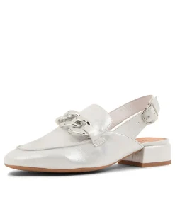 Vabor White Powder Leather Heels