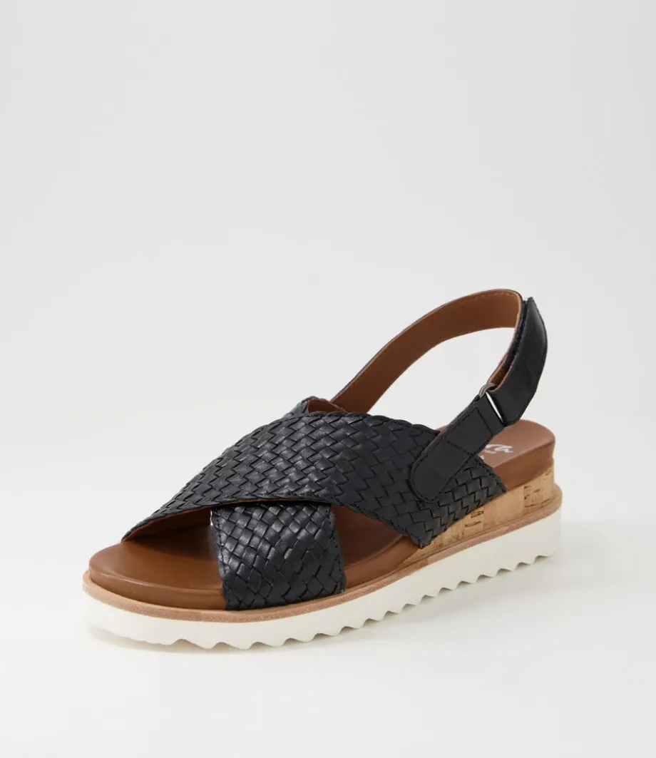 Valencia 06 Black Leather Sandals