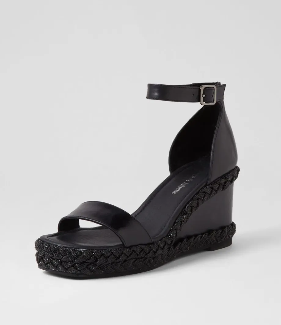 Vangie Black Leather Sandals