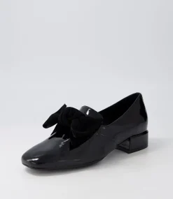 Varva Black Patent Suede Heels
