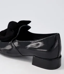 Varva Black Patent Suede Heels