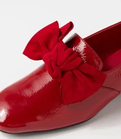 Varva Dark Red Patent Suede Heels