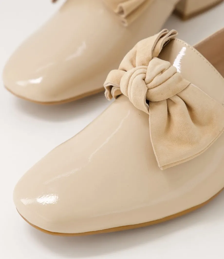 Varva Latte Patent Suede Heels