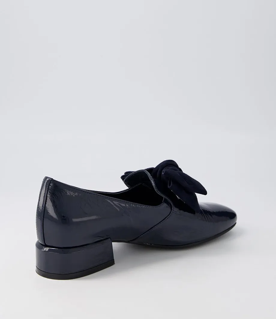 Varva Navy Patent Suede Heels