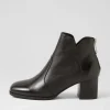Vascal Black Leather Ankle Boots