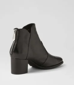 Vascal Black Leather Ankle Boots