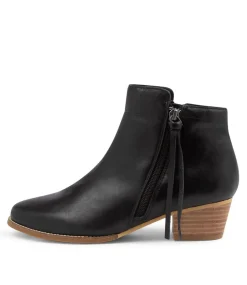 Vendas Xf Black Leather Ankle Boots Nh