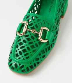 Vilis Bright Emerald Leather Heels