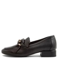 Viserys Black Leather Heels
