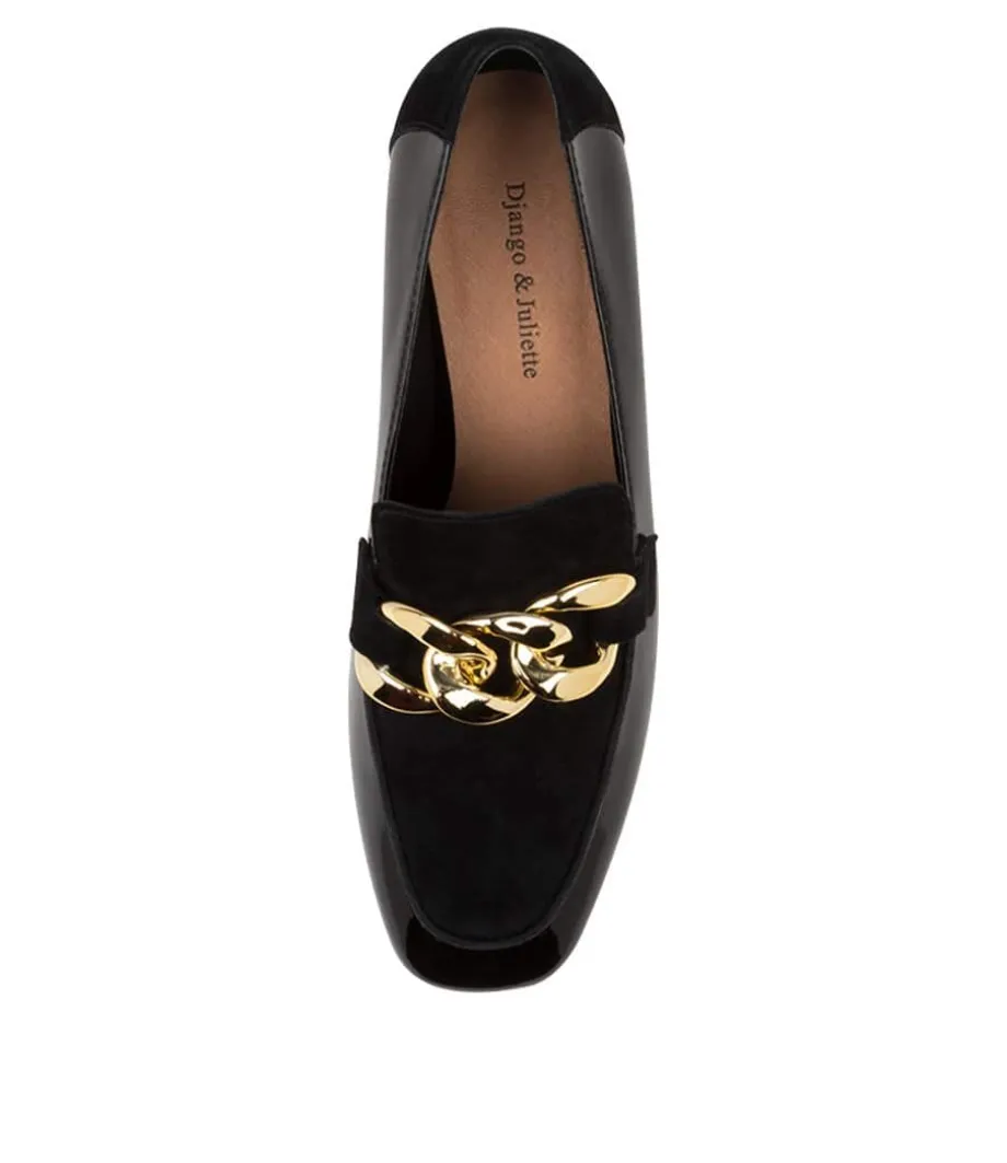 Vivandy Dj Black Patent Suede