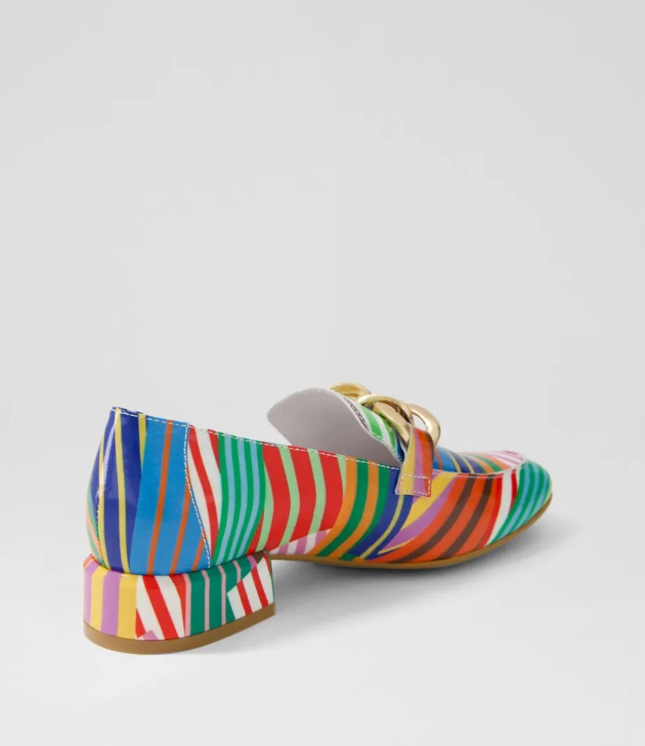 Vivandy Stripe Multi Patent Leather Heels
