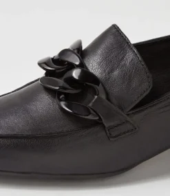 Vivek Black Leather Heels