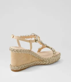 Vontey Latte Suede Jewels Sandals