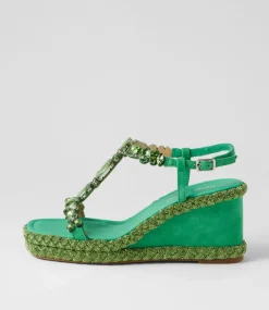 Vontey Light Emerald Suede Jewels Sandals