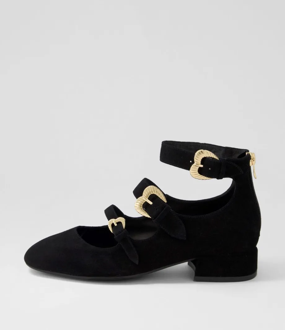 Voslo Black Suede Heels