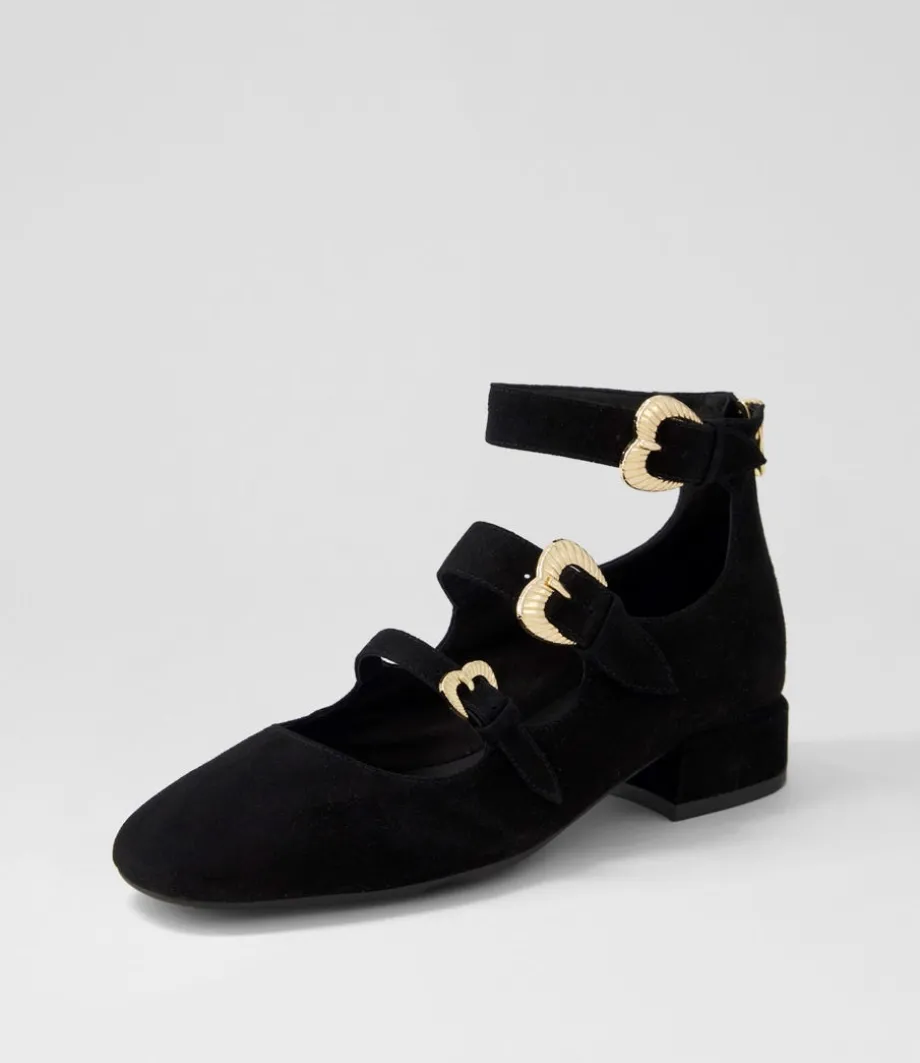 Voslo Black Suede Heels